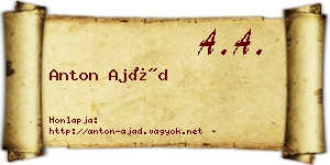 Anton Ajád névjegykártya